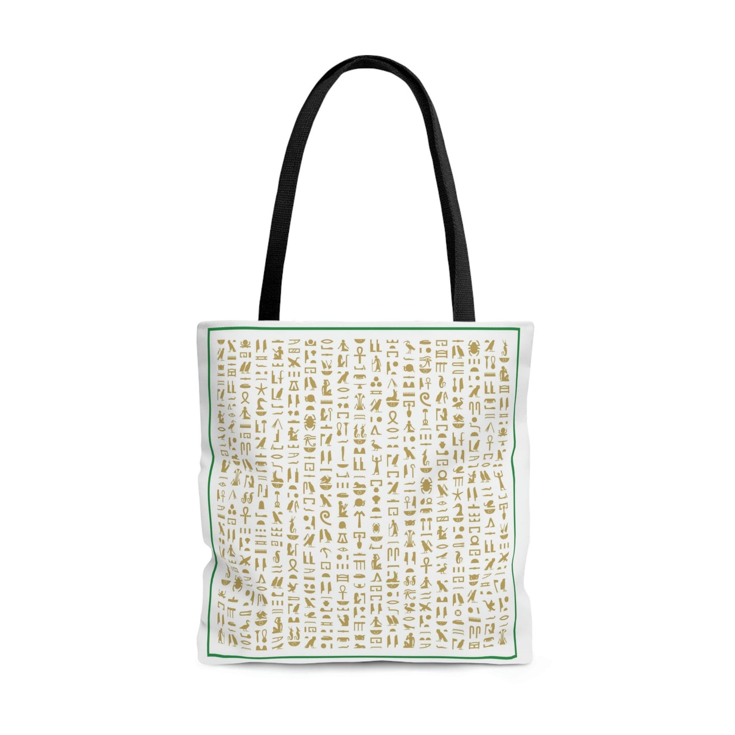 Key of Life, Ancient Egyptian Hieroglyphics Tote Bag, Durable Polyester with Boxed Corners and , Perfect for Everyday Use and Travel