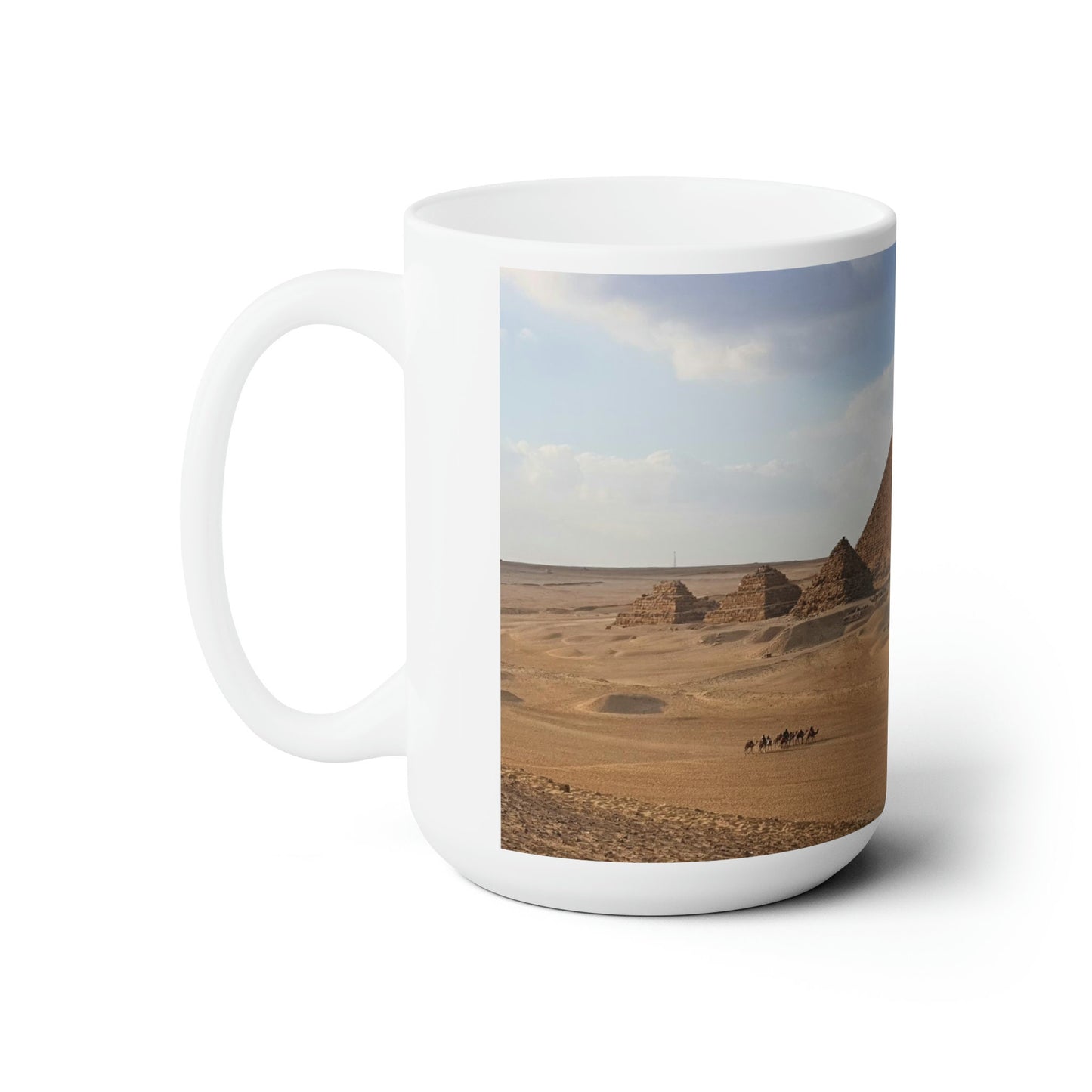 Ceramic Mug 15oz, The Giza Plateau & Pyramids, Digital print