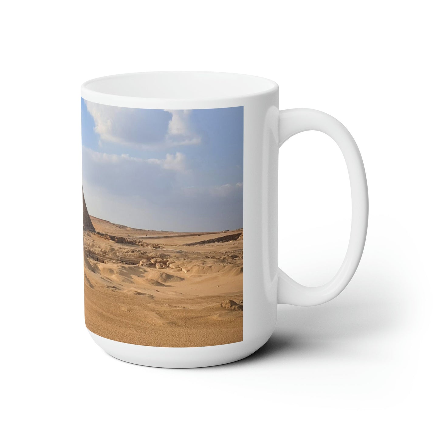 Ceramic Mug 15oz, The Giza Plateau & Pyramids, Digital print