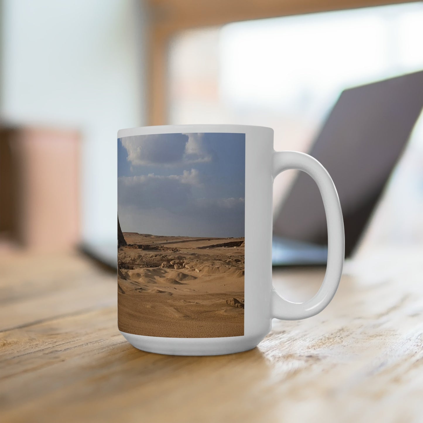 Ceramic Mug 15oz, The Giza Plateau & Pyramids, Digital print