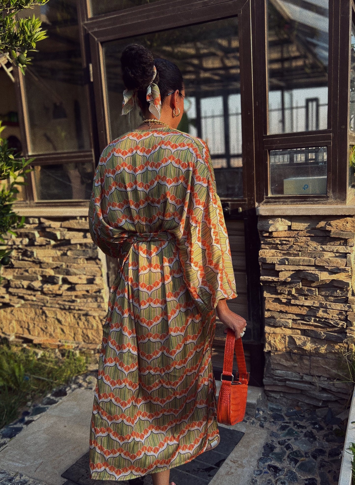 Satin neo- art Kimono Dress, Stylish design, Everyday dress, Women Kimono dress, Gift for her, Women dress, vibrant color dress