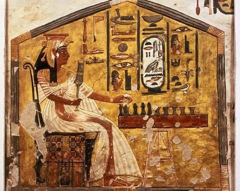 Ancient Egypt Imperial Stripes Blouse & Pants, Two-piece Satin Set.