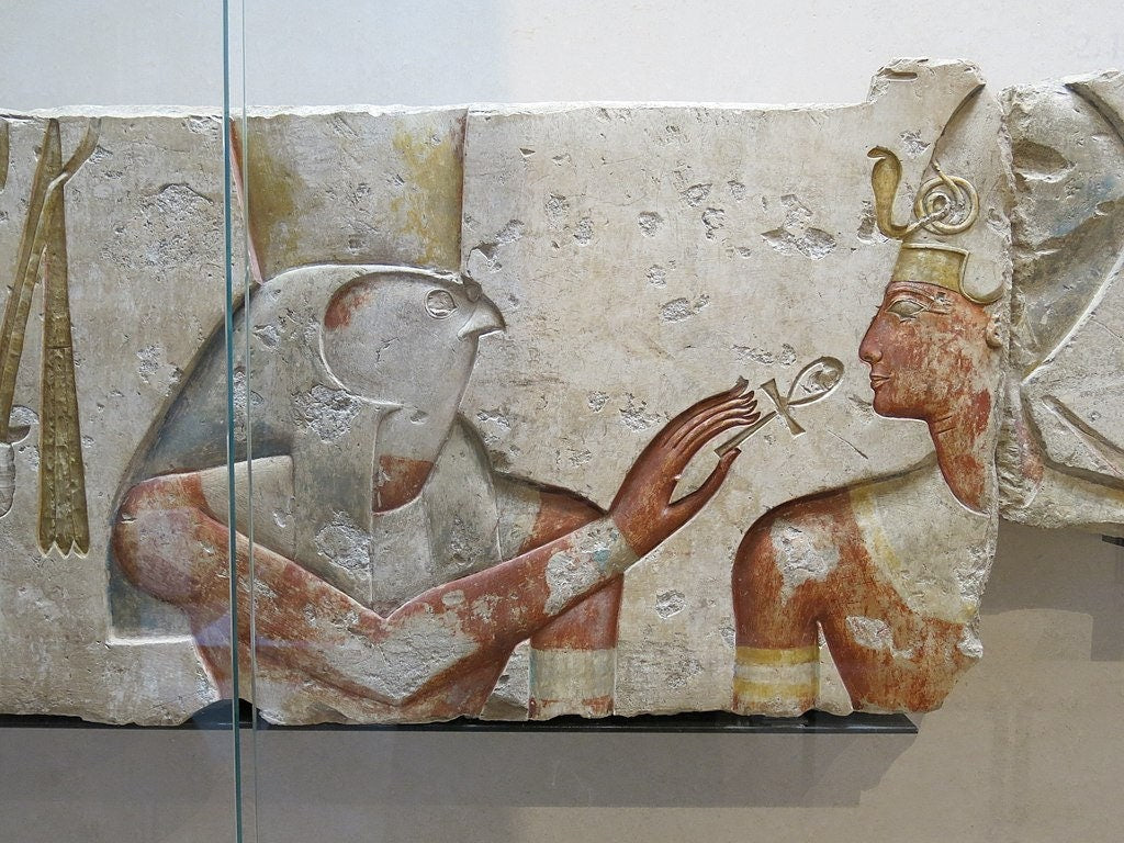 The Egyptian Ankh or "Key of Life" handmade & hand painted Papyrus, 14" by 10 inches, Ancient Egyptian art, Frameable.