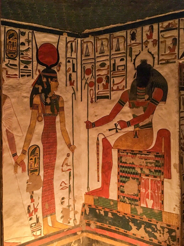 Queen Nefertari path into the after life, 10"x14" Handmade, Hand-painted Egypt Papyrus, Ancient Egyptian Art, Frameable Wall Art