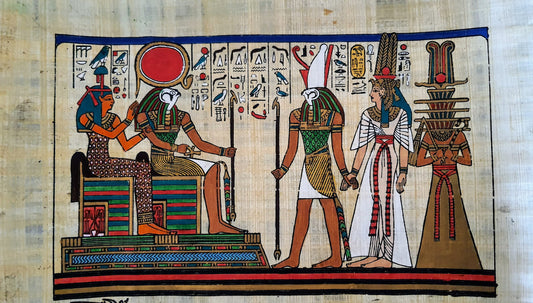 Queen Nefertari path into the afterlife, 10"x14" Handmade, Hand-Painted Egypt papyrus, Ancient Egyptian art, Frameable