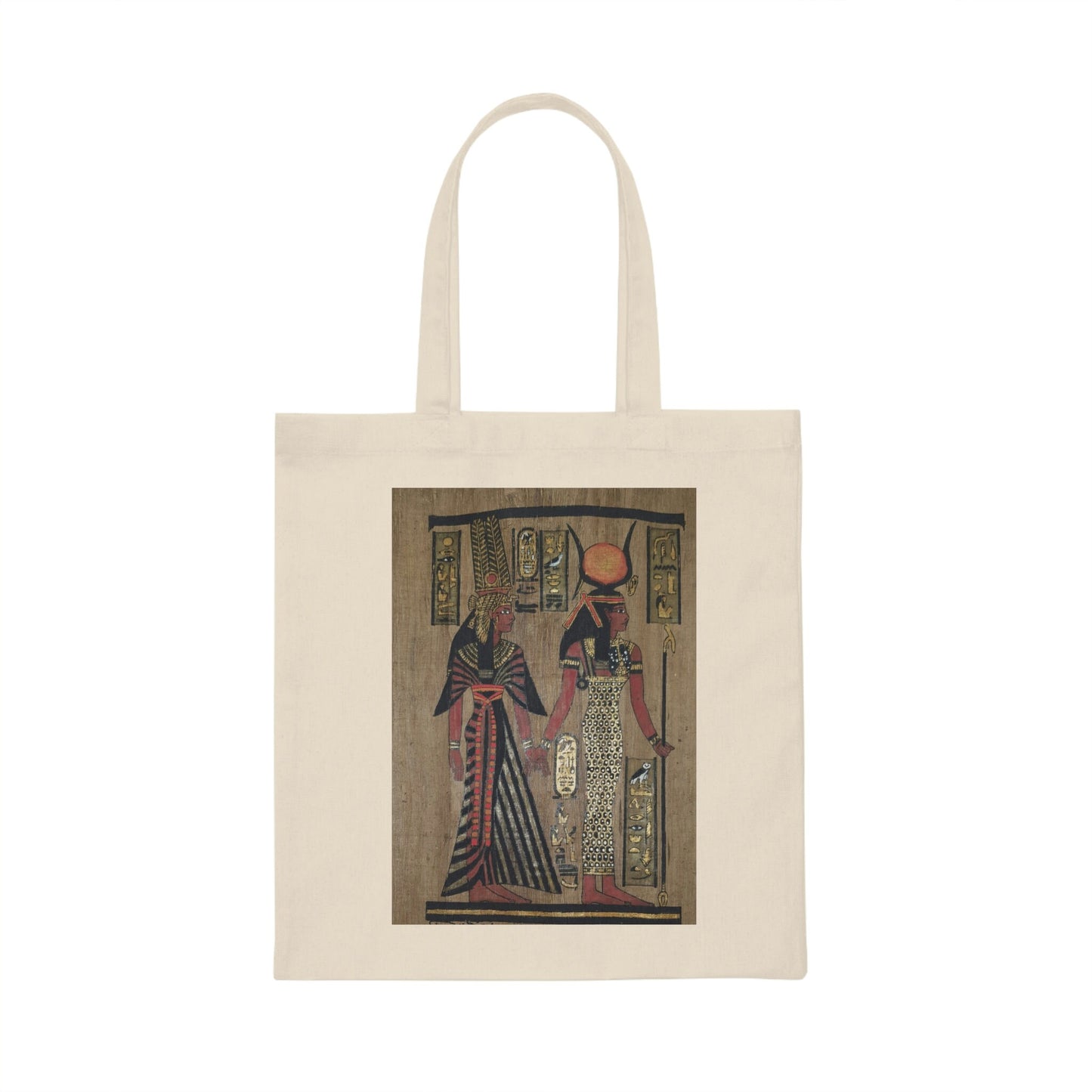 Canvas Tote Bag with Queen Nefertari & Goddess Isis print