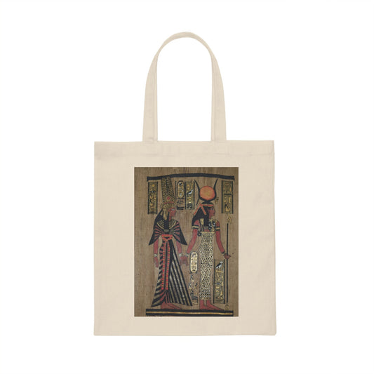 Canvas Tote Bag with Queen Nefertari & Goddess Isis print