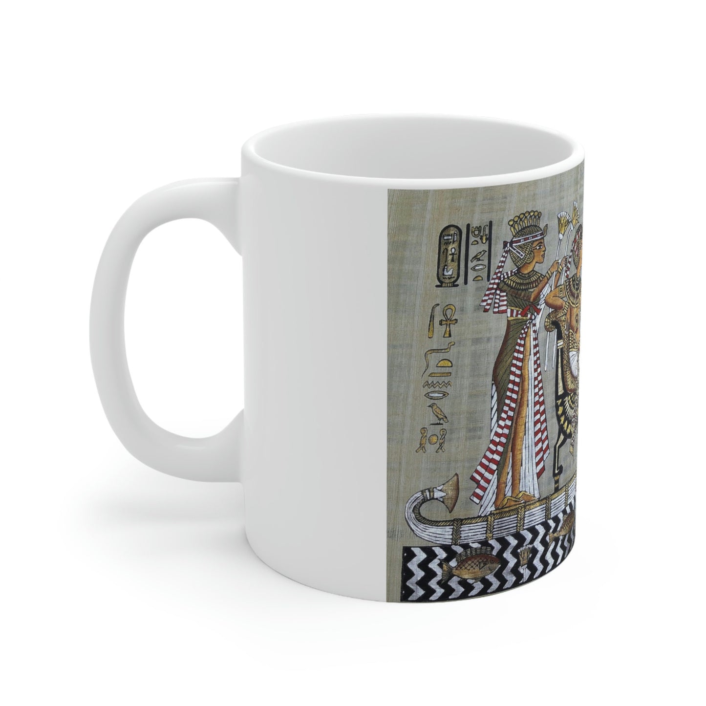 Ceramic Mug 11oz King Tut Ankhamon journey on the Nile