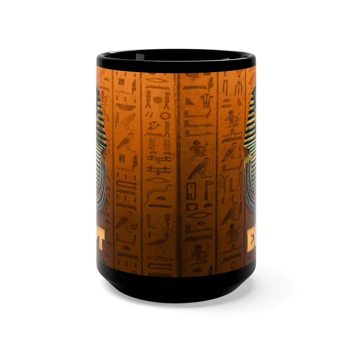 Black Mug 15oz King Tut Golden Mask