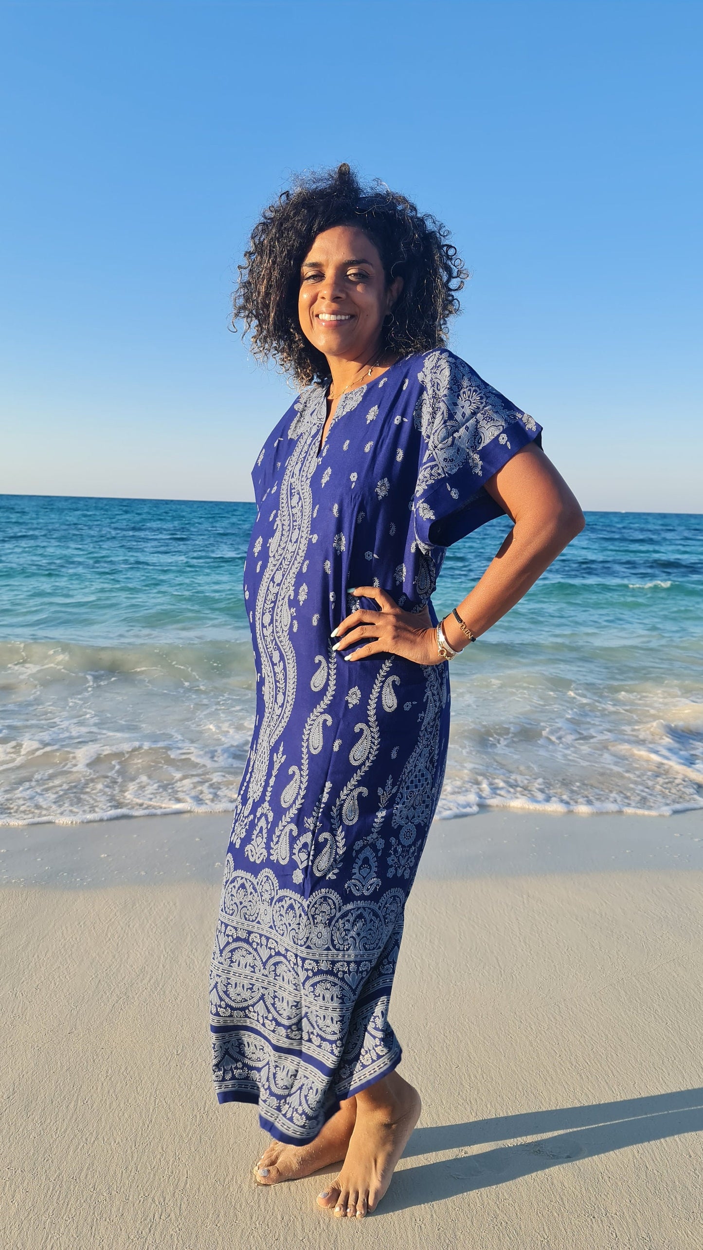 Light , Blue Summer Boho Kaftan Dress, Cotton Kaftan Dress for Women, Egypt Caftan Dress, Embroidered Boho Cotton Caftan, Gift for Her