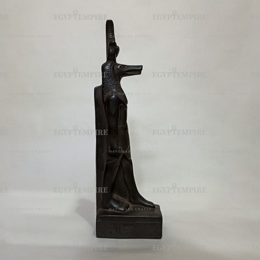 Statue of God Sobek, Ancient Egyptian pantheon Statues, 14" Black Stone,  Ancient Egypt Art, Vintage Egyptian Gods statue, Home Decor statue