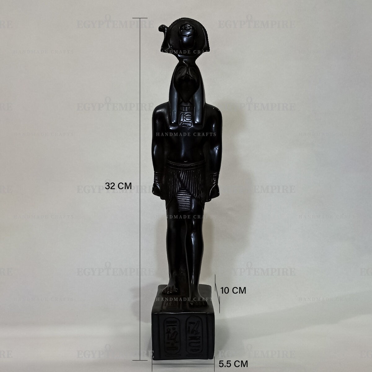 Statue of the God Horus, Ancient Egyptian Pantheon, Black Stone 10",  Ancient Egypt Art, Horus God Statue, Egyptian Horus Home Decor Statue